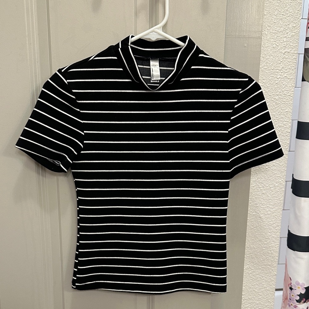 American Apparel Black and White Striped Top